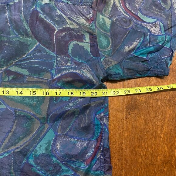 In Private Vintage 90s Abstract Multicolored Button Front Silk Shirt Men's Small - Picture 7 of 8